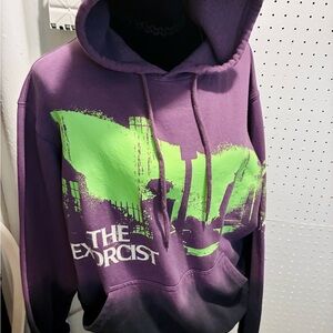 The Exorcist Graphic Hoodie in Purple & Neon Green